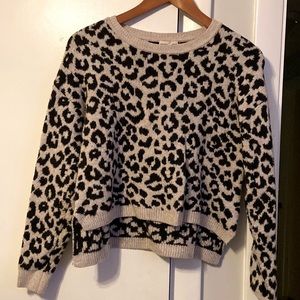 Yet Again Leopard Crop Sweater